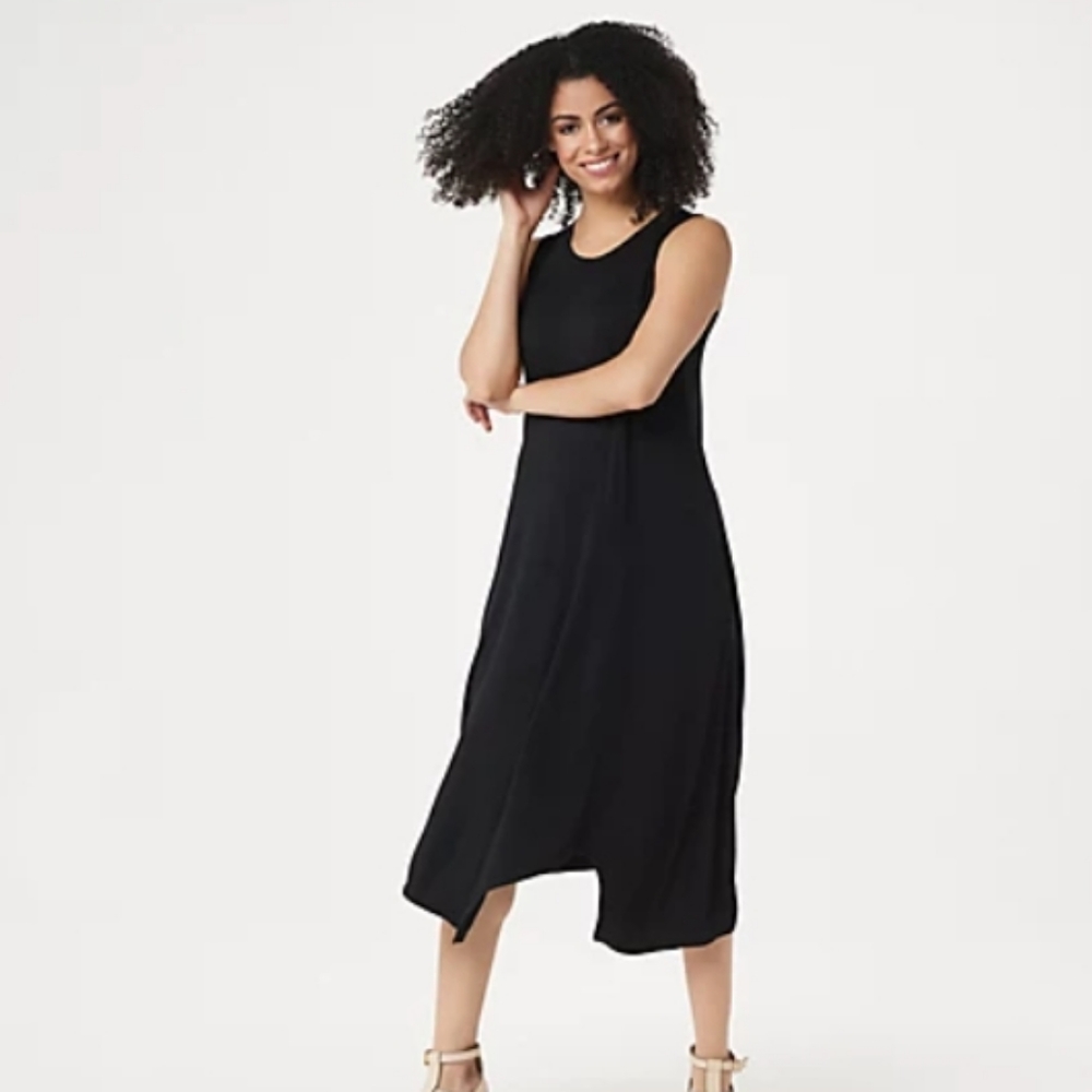 NEW Lori Goldstein Knit TankDress w/Asymmetric Hem